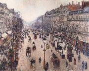 Camille Pissarro Boulevard Montmartre,morning cloudy weather oil painting picture wholesale